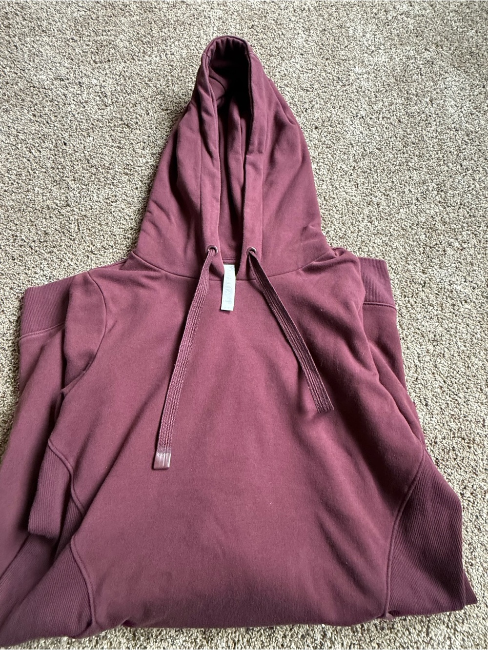 Athleta Hooded Sweatshirt Dress Maroon Burgundy Women’s Long Hoodie